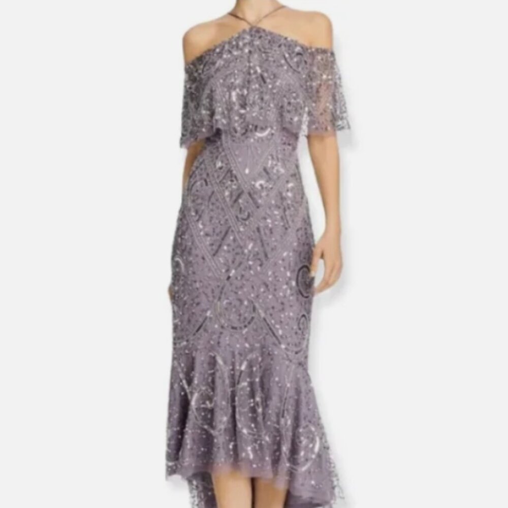 Aiden Mattox Sequined Halterneck Mermaid dress size 6
